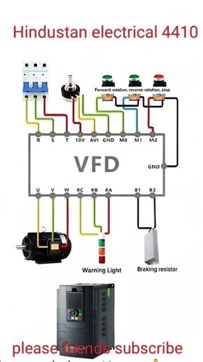 WIRING DIAGRAM FOR A VARIABLE FREQUENCY DRIVE#(VFD) INVERTER WIRING DIAGRAM#electrician#circuitdiagr