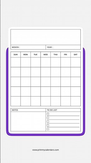 Free Blank Printable Calendar | blank monthly planner | Monthly Blank Calendar | blank calendar 2026