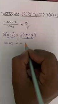 How to solve cross multiplication