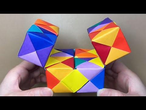 [Moving origami] The ever-changing origami infinity cube (with audio commentary)