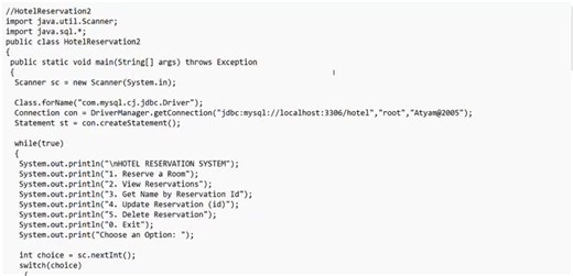 Hotel Reservation System with JDBC in Java | Atyam Rohith posted on the topic | LinkedIn