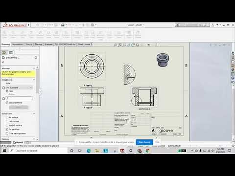 Section and Detailed Drawing Views in Solidworks