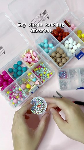 DIY Key Phone Case Chain String#diy #keychain #mini #handmade #beads #charm #accessories #cute #tutorial