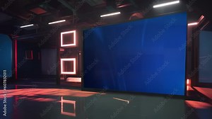 Futuristic TV Studio: 3D Virtual Set Background Loop Stock Video