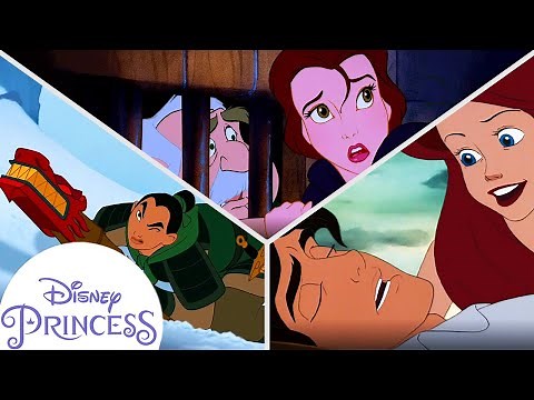 Heroic Princess Moments | Ariel, Belle, Mulan & More | Disney Princess