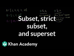 Subset, strict subset, and superset - Mathematics Video Lecture - Class 11