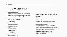 Computer Science - Notepad , Wordpad, MS Word PDF - English Grammar - Notes - Teachmint