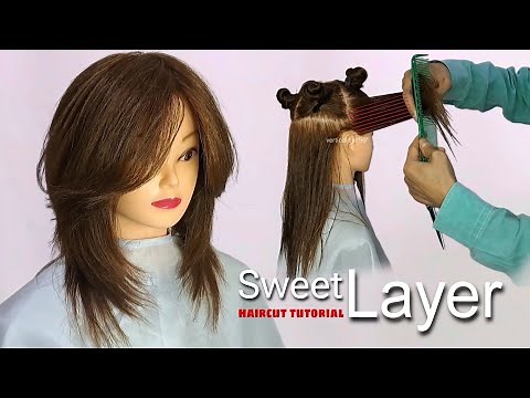 LAYERED HAIRCUT tutorial, easy! (sweet layer)|TREND