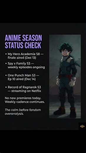 Anime Update Today: My Hero Academia Finale, One Punch Man Season 3 & Ongoing Series