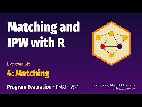 PMAP 8521 • Example: Matching and IPW with R: 4: Matching