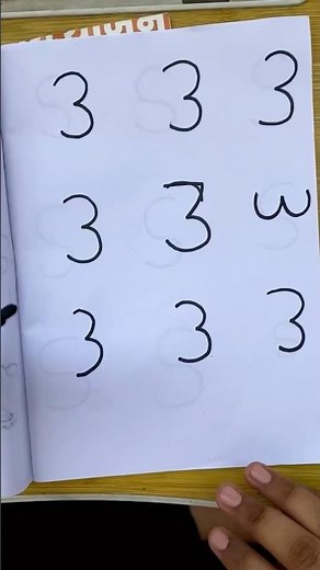 How to draw number 3 drawing easy step by step for beginners #shorts