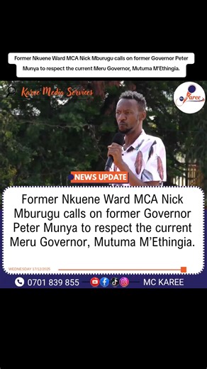 Nick Mburugu Urges Respect for Meru Governor