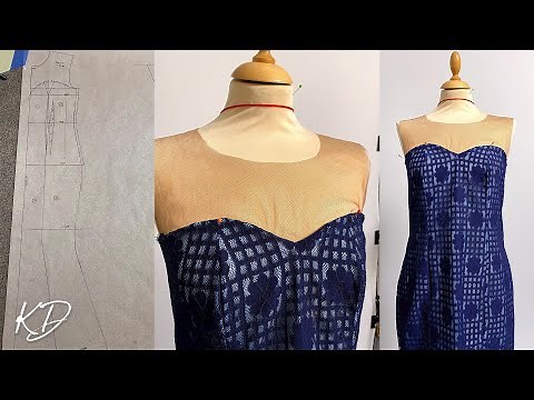 ILLUSION MESH SWEET-HEART NECKLINE GOWN PATTERN TUTORIAL | KIM DAVE