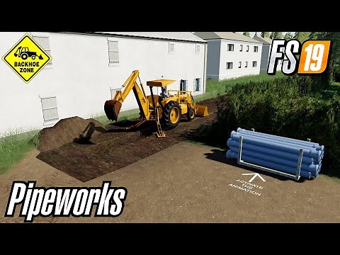 FS19 PIPEWORKS NEW MF 86HS BACKHOE TCBO MINING PROJECT MAP BETA MAP FARMING SIMULATOR 19