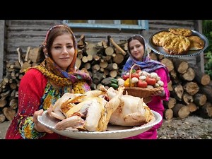 IRAN! Rural Recipe of Chicken Lavangi and fresh Penjayish Bread in Tandoor ♧ Village Cooking