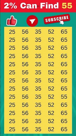 Can You Spot the Number 55 in Just 5 Seconds? #shortsfeed #ytshorts