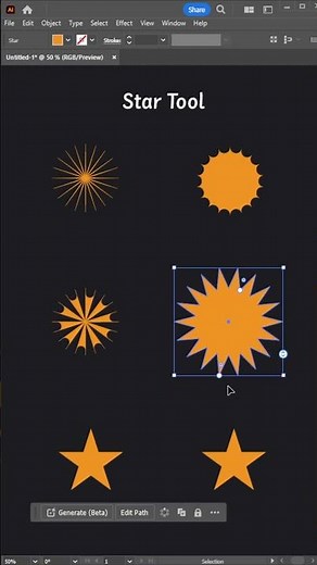 Star tool in Adobe Illustrator cc Tutorial | Graphic Design