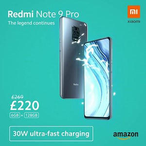 7.8K views · 52 reactions | ⚡SUPER CHARGED⚡ A legendary phone with legendary 30W fast-charging! The #RedmiNote9Pro is on sale now at Amazon for the special price of only £220, for a limited time only. Pick yours up today and get supercharged: https://bit.ly/RMN9PRX | Xiaomi UK | Facebook