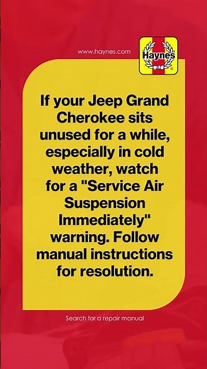 Jeep Grand Cherokee Problem: Service Air Suspension Immediately Warning