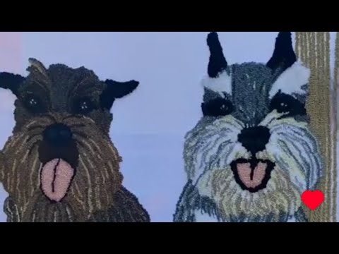 Alfombra perros en pistola tufting 🐾 | Tapiz hecho con la técnica loop 🧶✨