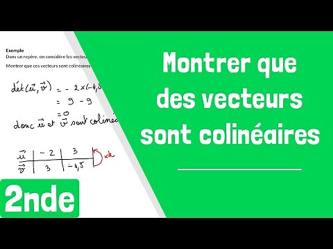 Comment montrer que des vecteurs sont colinéaires ?