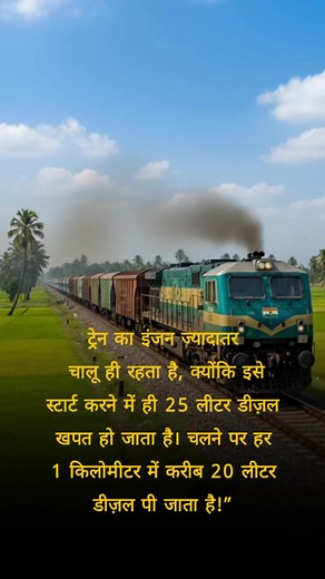 267K views · 1.7K reactions | “25L to start, 20L per km! ” #TrainFacts #Diesel #Fuel #Railways #Travel #DidYouKnow #Tech | All Exam | Facebook