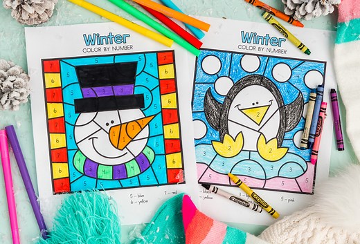 Winter Color By Number (Free Printables) - The Best Ideas for Kids