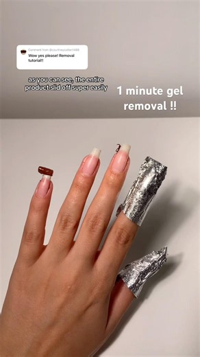 1 minute gel removal !!! 🤯 #gelremoval #soakoffgel #gelmanicure #nailtutorial #nails