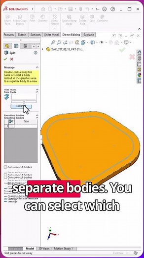 Master the Split Command in #solidworks for Multi-Body Parts #cad #tutorial #cadeducation