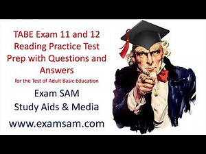 TABE 11 and 12 Reading Practice Test Prep - Questions and Answers for Test of Adult Basic Education