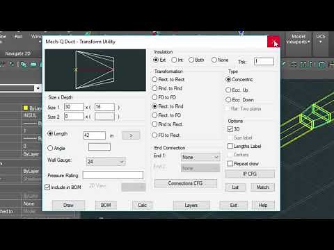 Drawing a 3D Ducting System