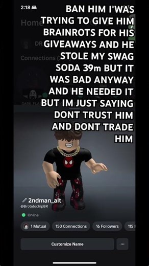 He is a scammer #music #song #spedup #aura #roblox #sab