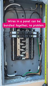 You don't need to adjust the conductor ampacity [310.15(C)] when you have more than three current-carrying conductors in a panel bundled together (installed without maintaining spacing) for a continuous length longer 24 in if the length of the conductors that are bundled does not exceed the lesser of 10 ft or 10 percent of the total circuit. See Exception to 310.14(A)(2)! (#electrican #electricalcontractor #mikeholt #sparkylife #electricalapprentice | Mike Holt Enterprises