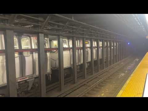R143 (L) train is arrived at 1st Avenue Station in NYC Subway
