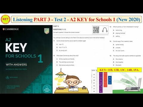 A2 KEY for School 1- Listening Part 3 - Test 2 (Transcript + Key)