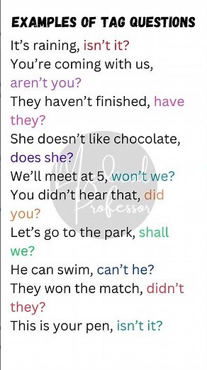 Tag Questions Explained with Examples | Boost Your English Grammar Skills | Examples of Tag Question