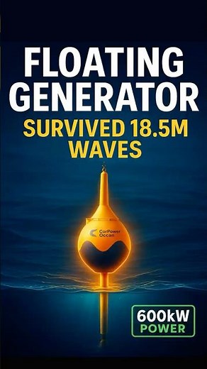 Ocean Power Generator Survives 18.5m Waves - 600kW Clean Energy