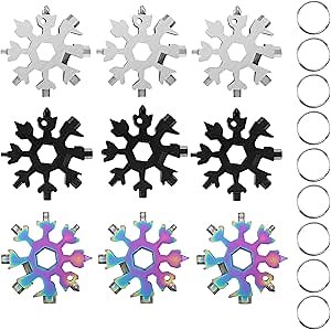 18-in-1 Snowflake Multi Tool Stainless Steel Multitool Card Snowflake Bottle Opener Compact Snowflake Tool Multi Instrument Snowflake Tool for Outdoor Climbing Hiking Picnic Christmas Gift
