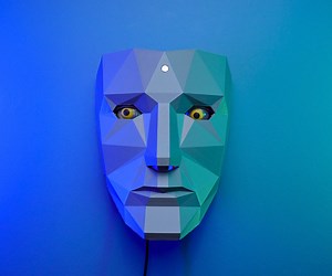 Face With Animatronic Eyes, Motion Detection and Voice