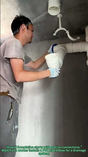 Installing PVC Pipe Elbow for Drainage