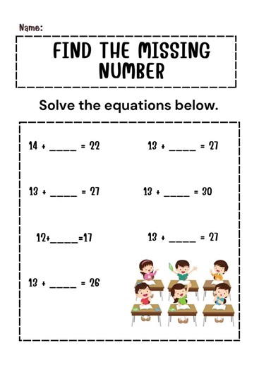 Missing Addends Worksheets: Kindergarten-2nd Grade Math (printable) - Etsy