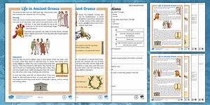 KS2 Life in Ancient Greece Non-Fiction Reading Comprehension Activity