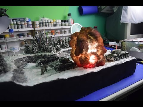 How to make an illuminated explosion on a diorama HD 1080p