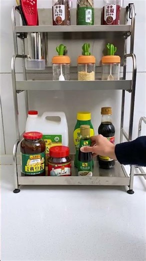 Stainless steel kitchen storage rack #Multifunctional storage rack #Practical and space-saving