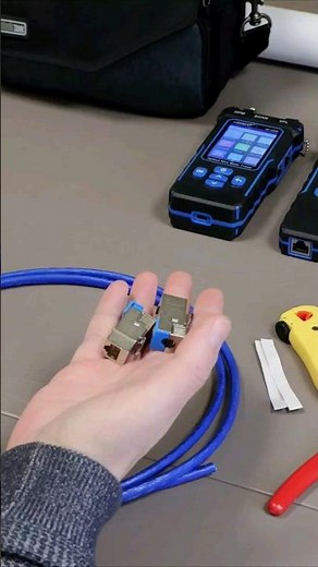 Self-clamping module. Installation of KeyStone RJ45 STP, cat. 6a. to SFTP cable