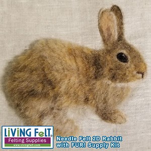Needle Felting Animals: Needle Felt Bunny Rabbit 2D with Long Fur  | LivingFelt.com