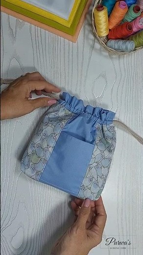 DIY Drawstring Bag Tutorial | Sewing a Functional String Bag | Fabric Handbag