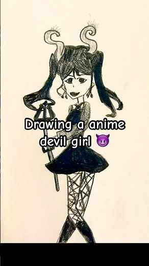 How to draw a anime anime devil girl 😈👻 #shorts #art #devil #devilgirl #animedevil #anime #sketch