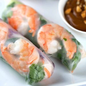 Shrimp Spring Rolls with Peanut Dipping Sauce