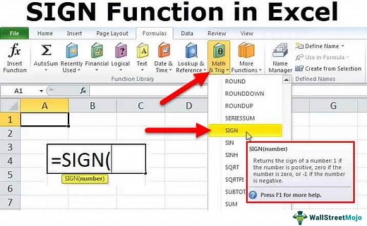 Sign in Excel | How to use Excel SIGN Function? (with Examples)